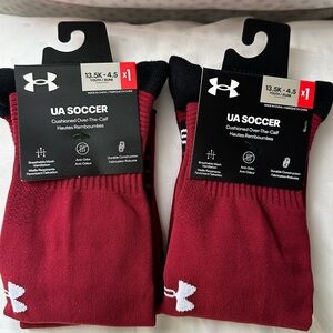 NWT Kids Youth Cardinal Burgundy Maroon Under Armour Soccer Socks